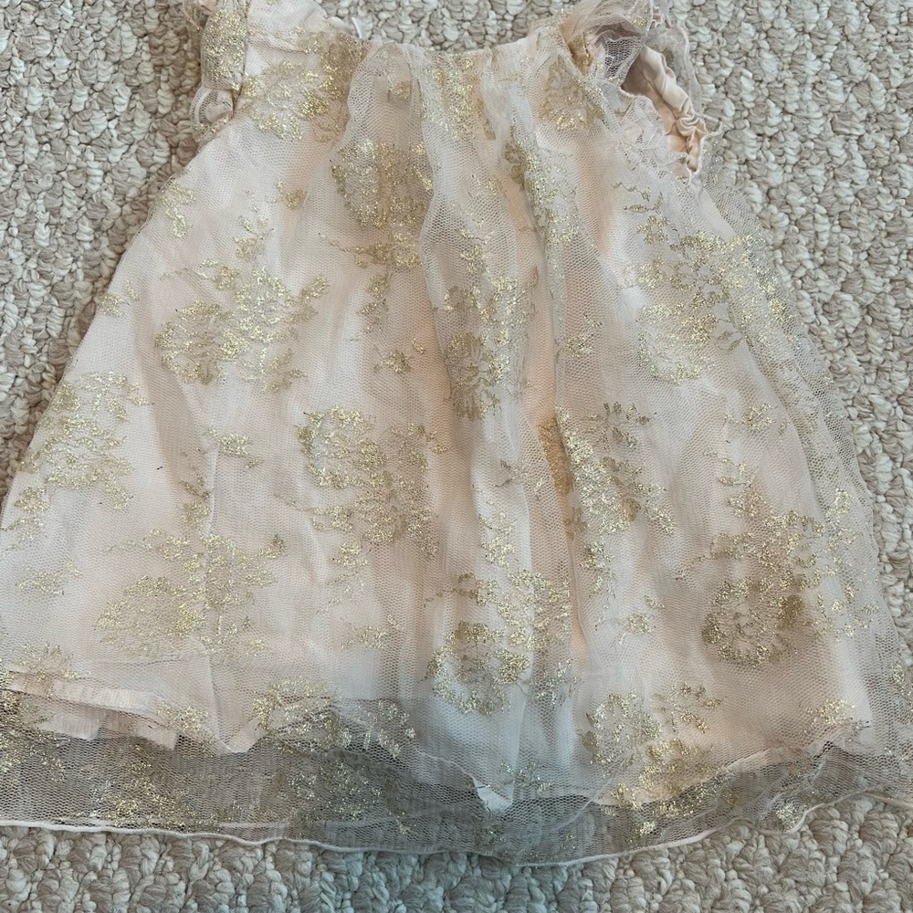 Baby girl Gap gold glitter and tulle dress
